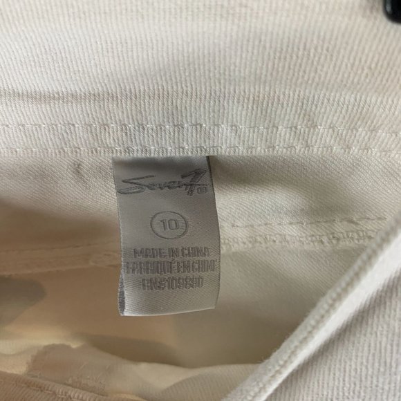 Seven7 Capri Jeans Women's 10 White Stretch 5-Pockets Low-Rise Straight Leg 7913 - Picture 4 of 9